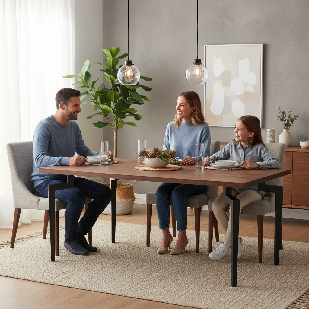 Sleek Walnut Dining Table – Contemporary Centerpiece | Modern Entertaining | Trufairs