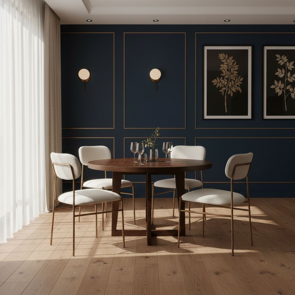 Sydhavnen Cream & Gold Dining Chair – Luxe Elegance & Comfort | Dining Chair | Trufairs