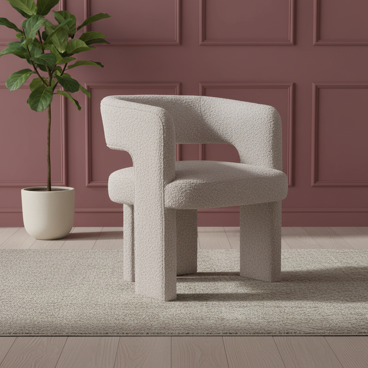 Shearling Comfort Accent Chair – Sandy Beige | Modern Lounge Seating | Trufairs