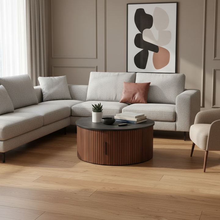 Nejaus Black Walnut Coffee Table – Modern Minimalist Design | Living Room Furniture | Trufairs