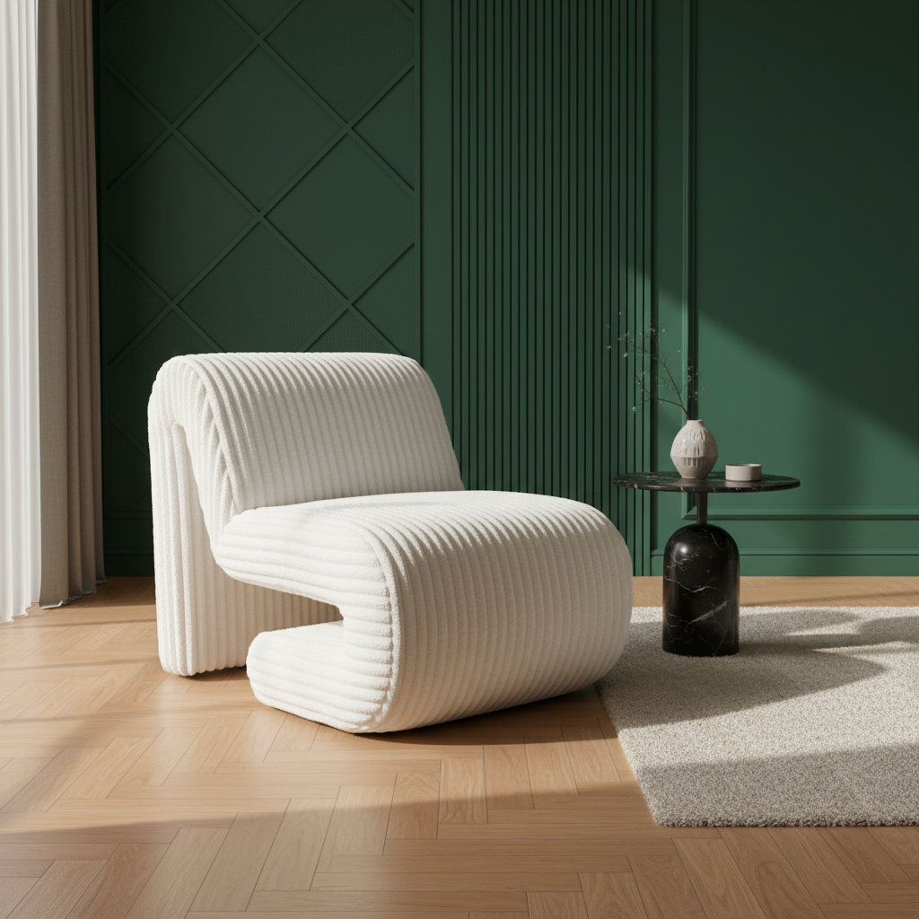 Opam White Accent Chair – Modern Deco Glam Comfort | Accent Chair | Trufairs