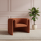 Modern Comfort Accent Chair – Sherpa Upholstery | Designer Orange Seating | Trufairs