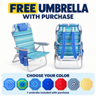 Backpack Beach Chair 2 Pack – Reclining Aluminum, 300 - 500 lbs