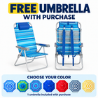 Backpack Beach Chair 2 Pack – Reclining Aluminum, 300 - 500 lbs