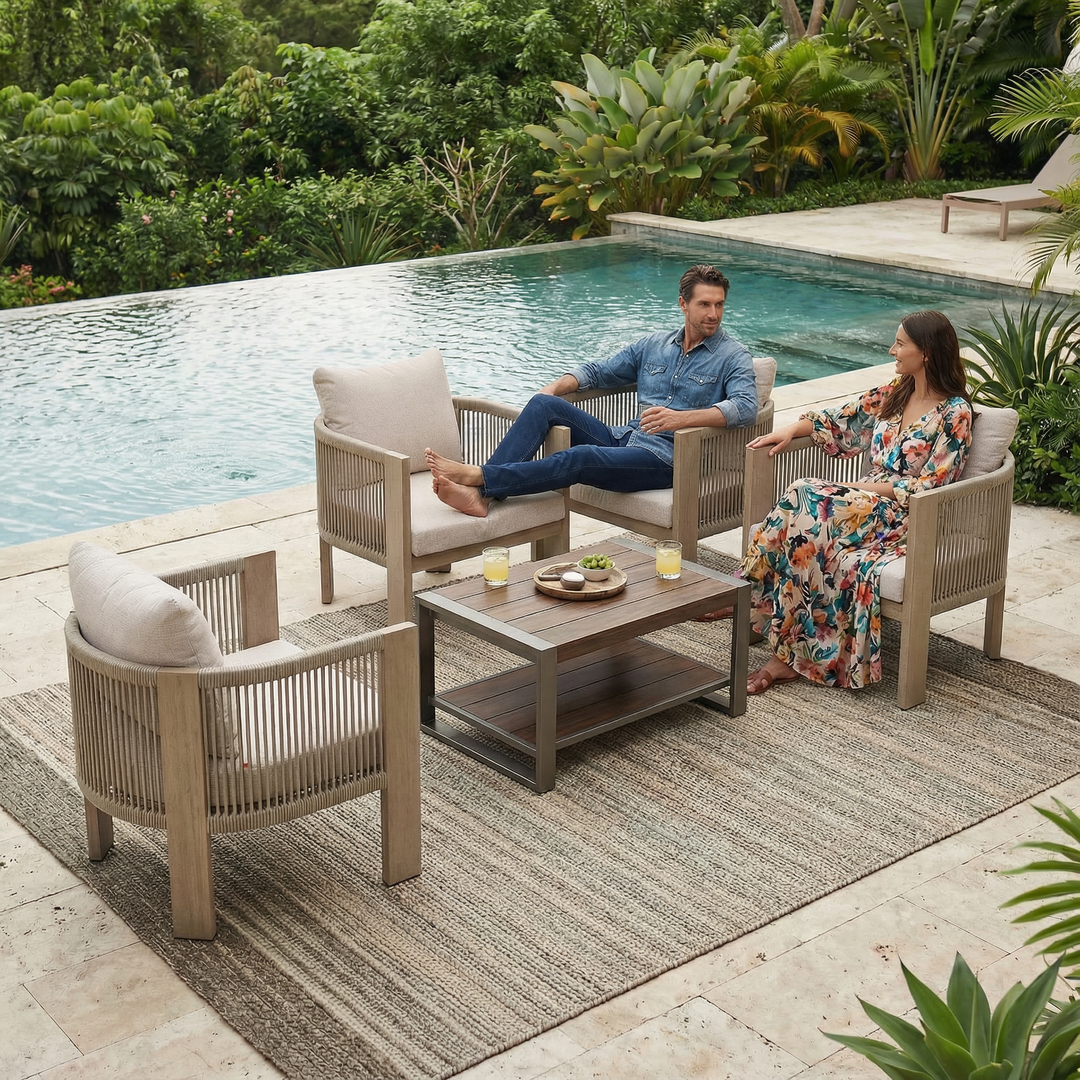 Rebel Accent Chair Beige – Durable Modern Outdoor Seating | Accent Chair | Trufairs