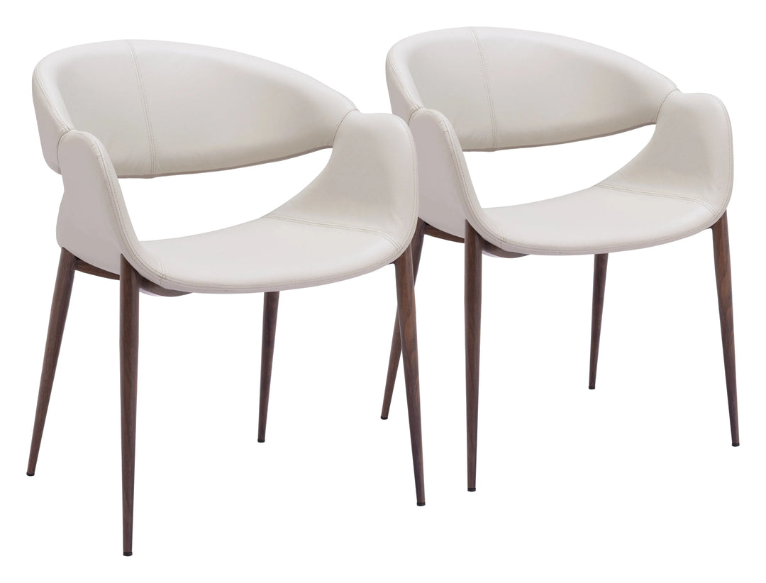 Limay Dining Chair Beige & Walnut