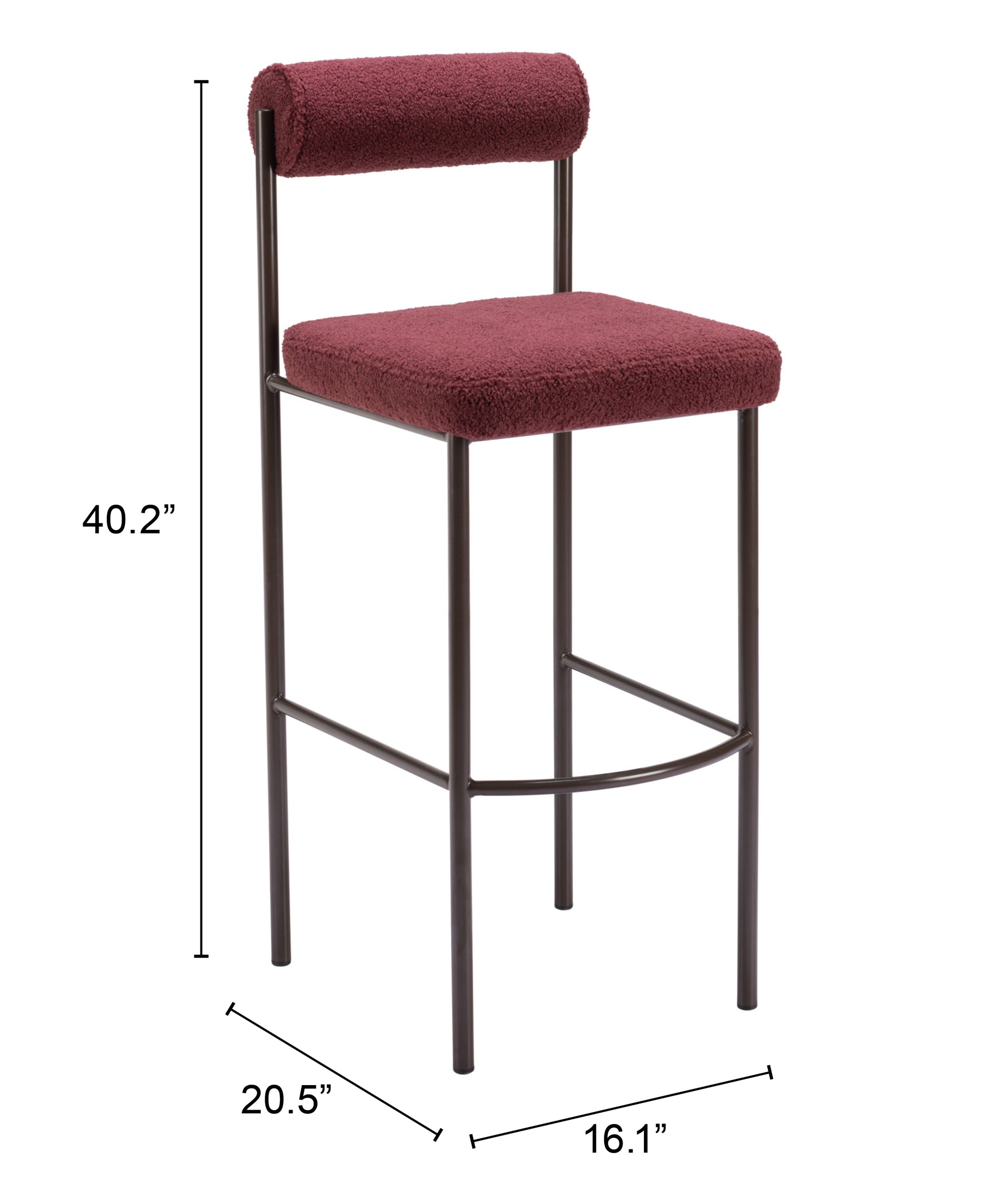 Livorno Barstool Red & Bronze