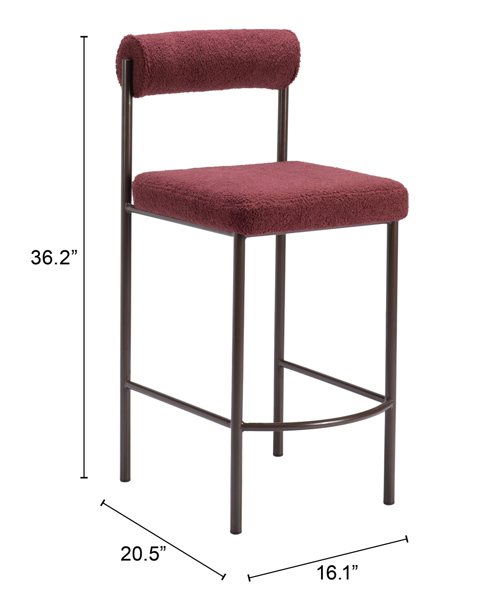 Livorno Counter Stool Red & Bronze