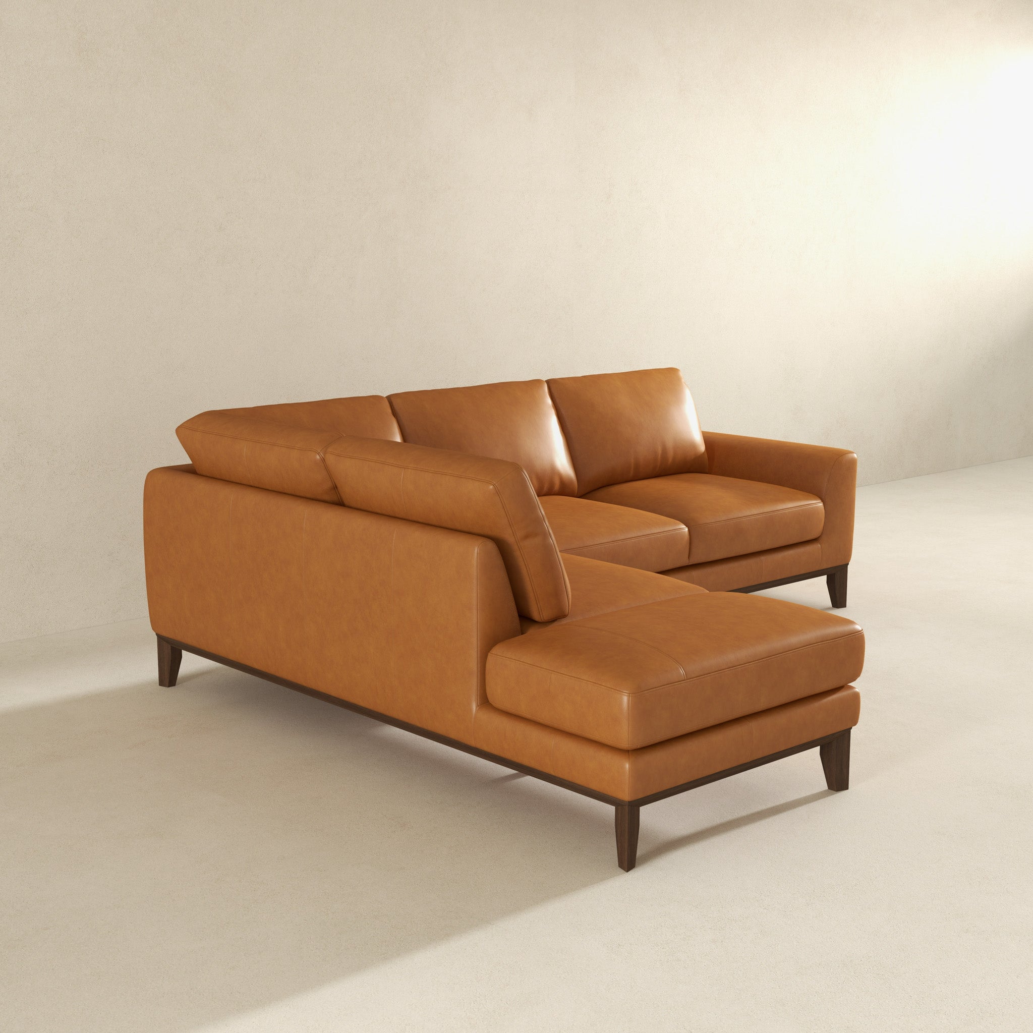 London Leather Sectional Sofa Left Facing