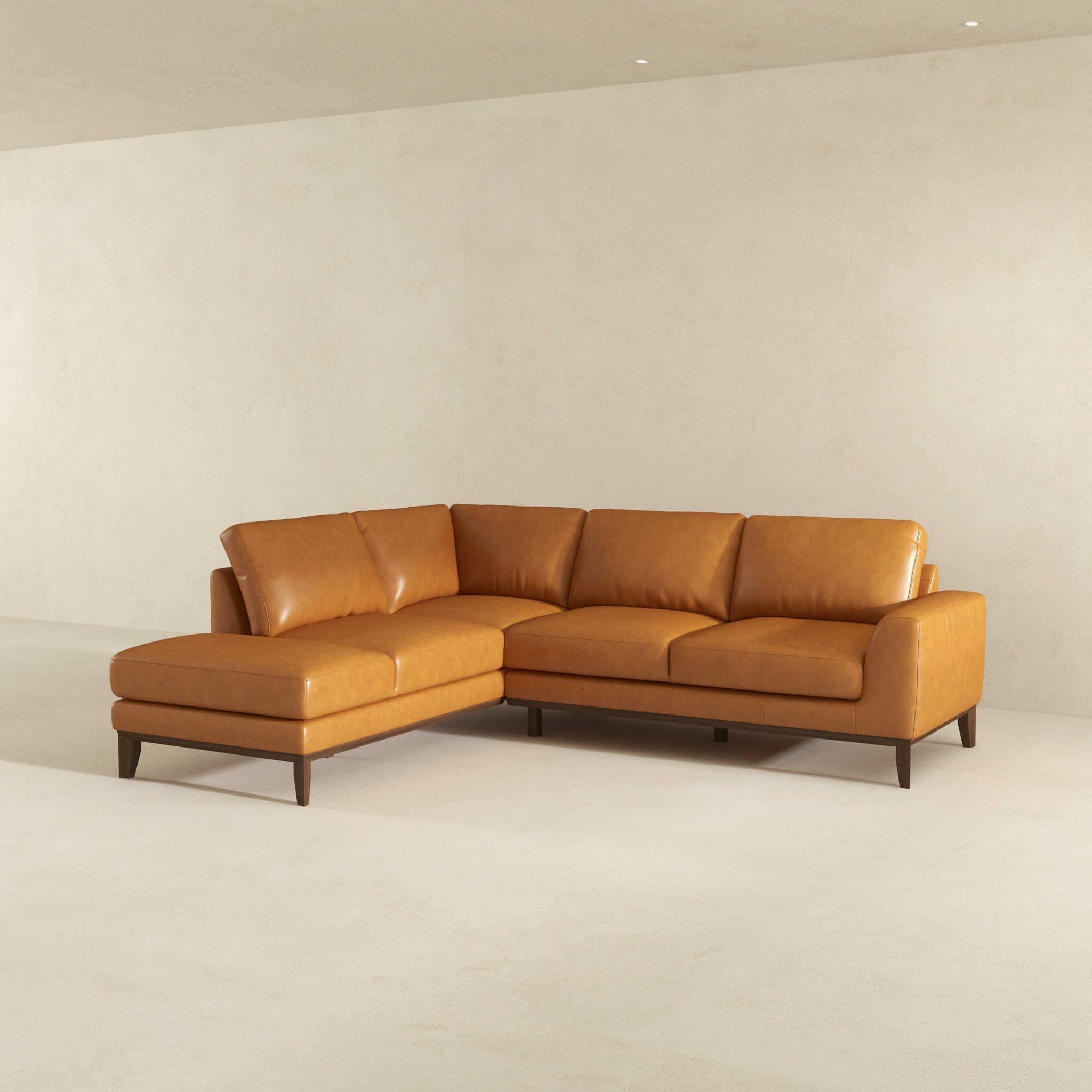 London Leather Sectional Sofa Left Facing