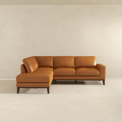 London Leather Sectional Sofa Left Facing