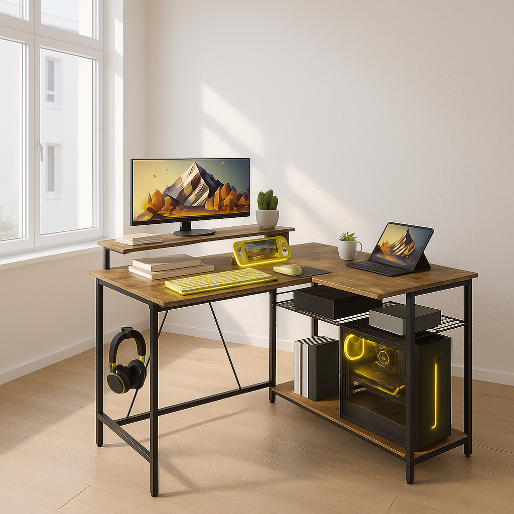 LumoEdge Reversible L-Shaped Desk