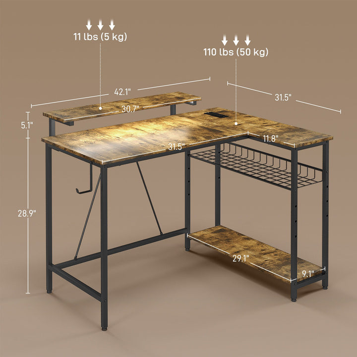 LumoEdge Reversible L-Shaped Desk