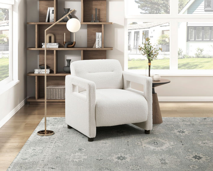 Luxury Beige Boucle Accent Chair