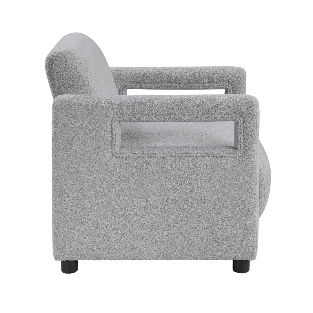 Luxury Gray Boucle Accent Chair
