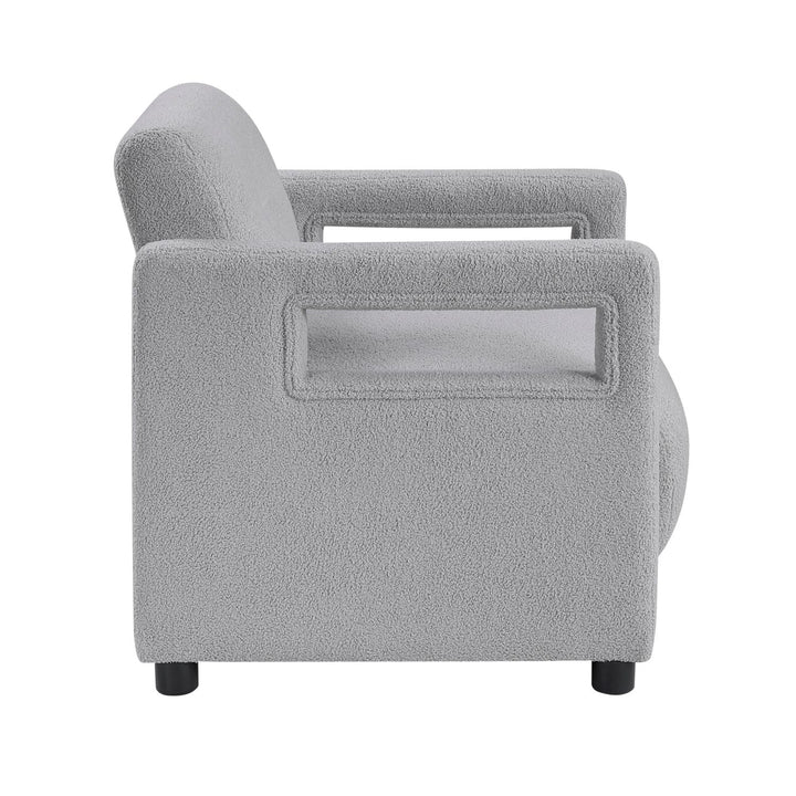 Luxury Gray Boucle Accent Chair