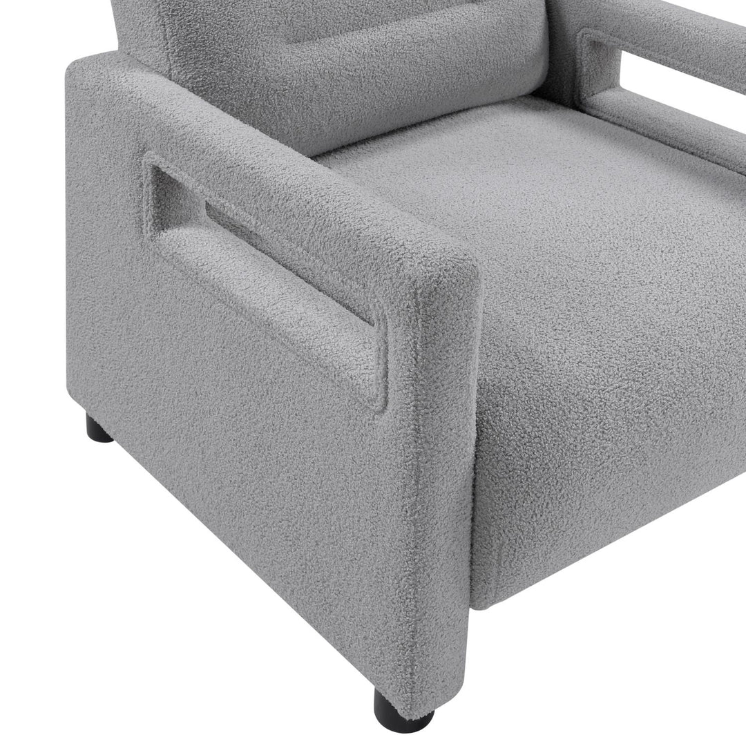 Luxury Gray Boucle Accent Chair