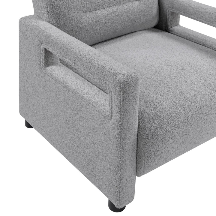 Luxury Gray Boucle Accent Chair