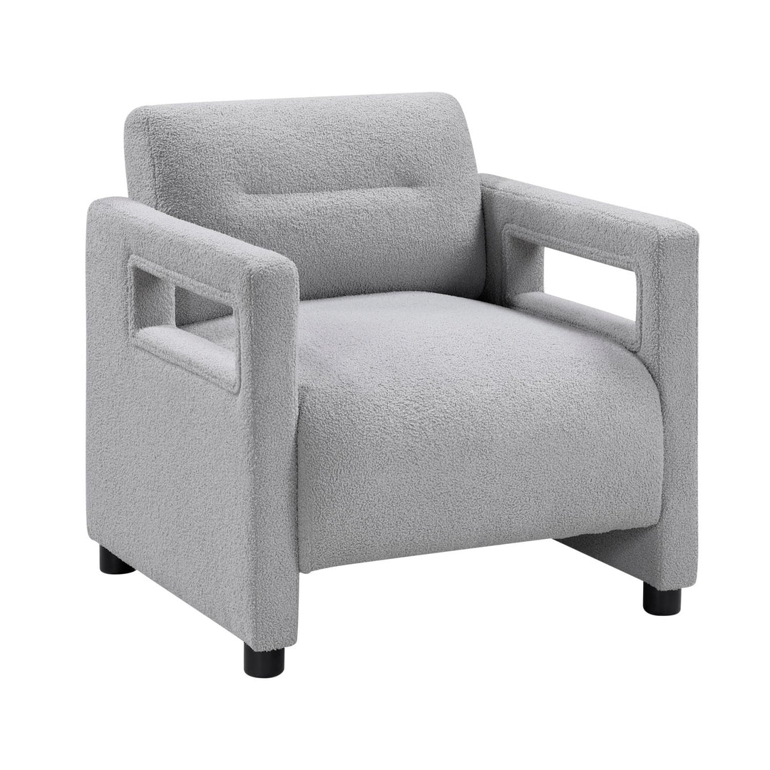 Luxury Gray Boucle Accent Chair