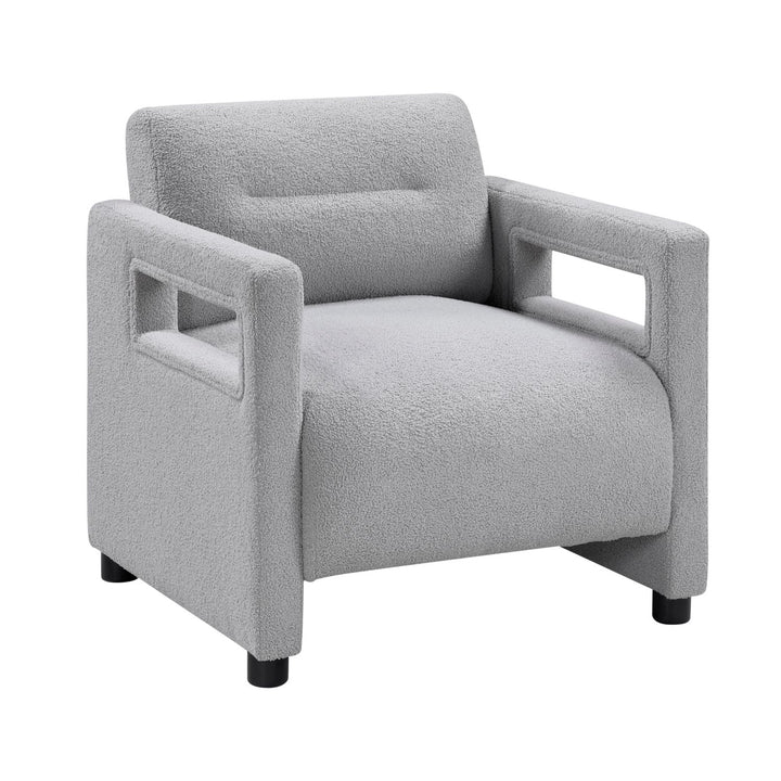 Luxury Gray Boucle Accent Chair