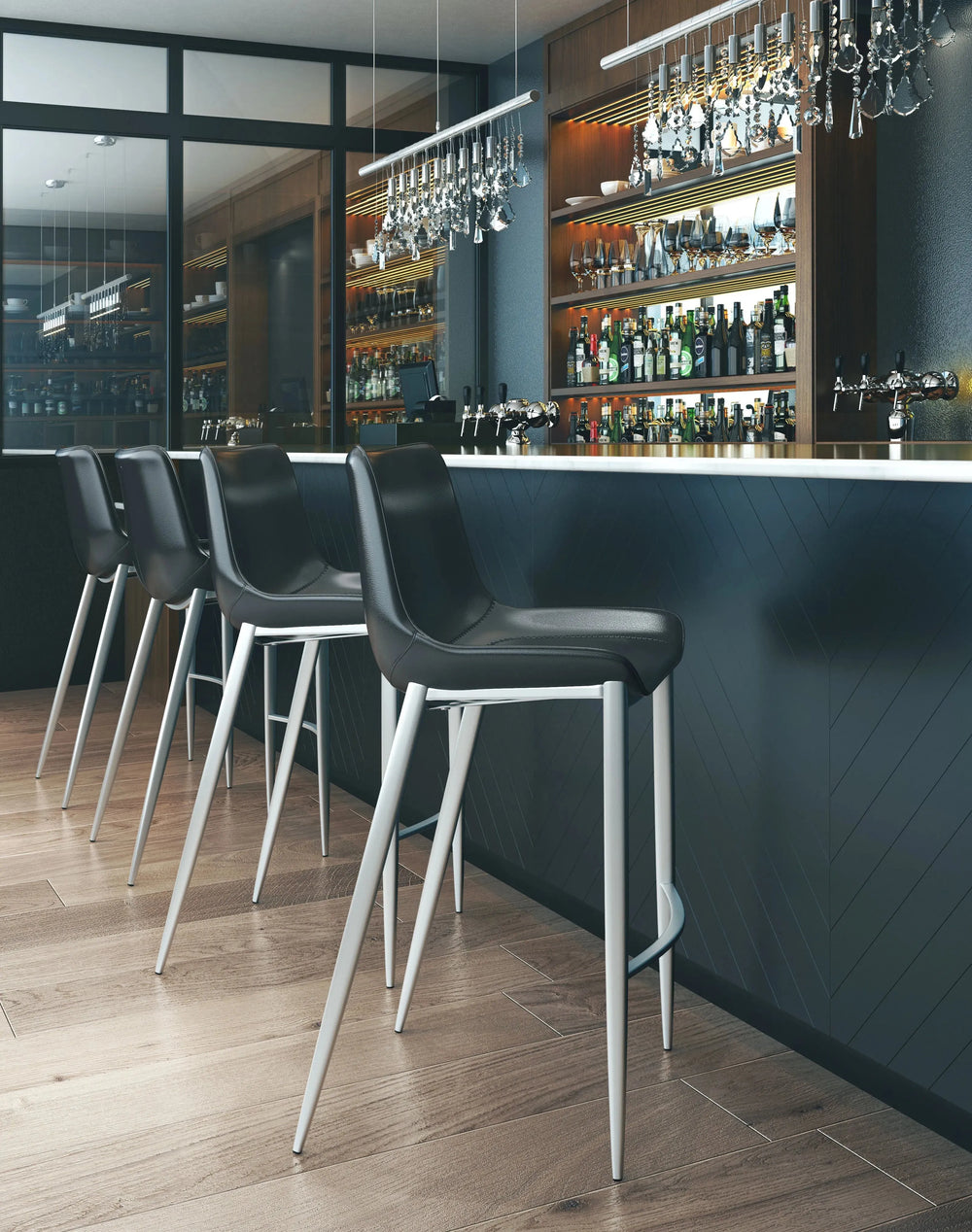 Magnus Barstool Black & Silver