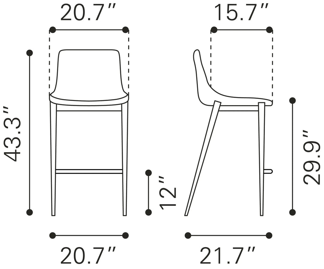 Magnus Barstool Dark Gray & Black