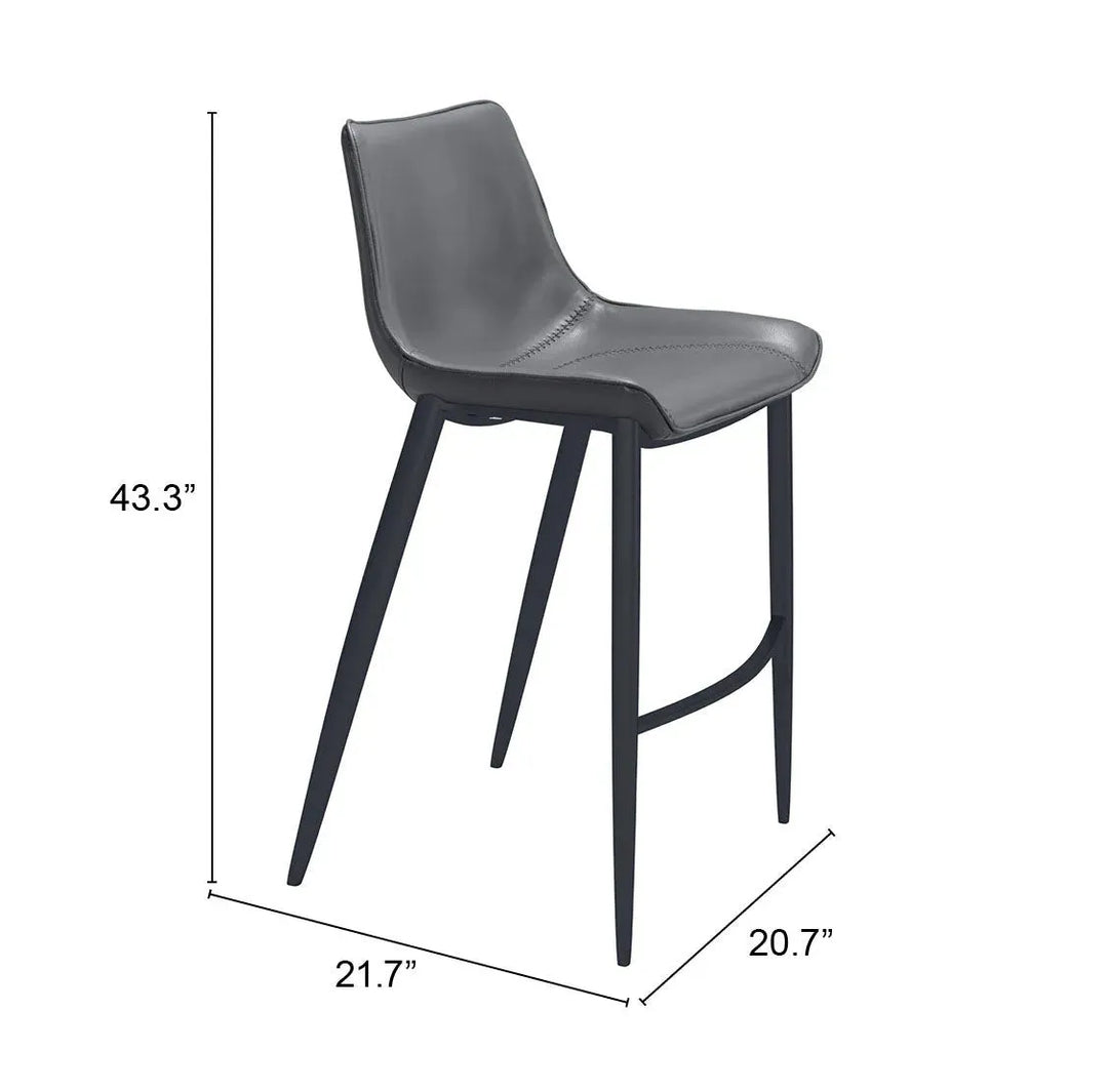 Magnus Barstool Dark Gray & Black