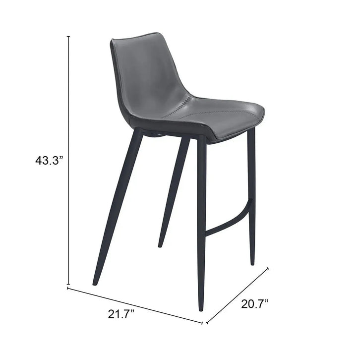 Magnus Barstool Dark Gray & Black