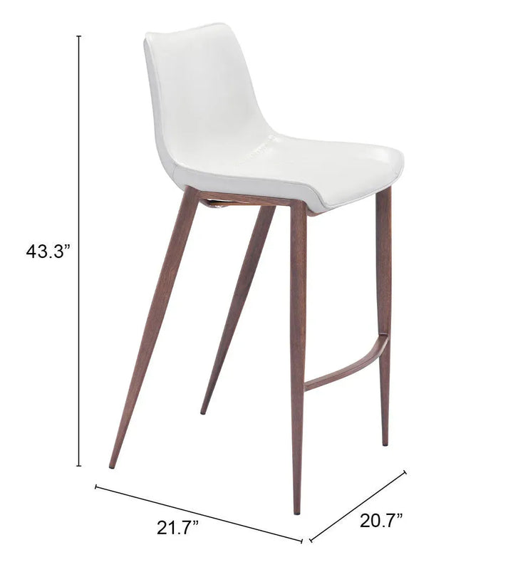 Magnus Barstool White & Walnut