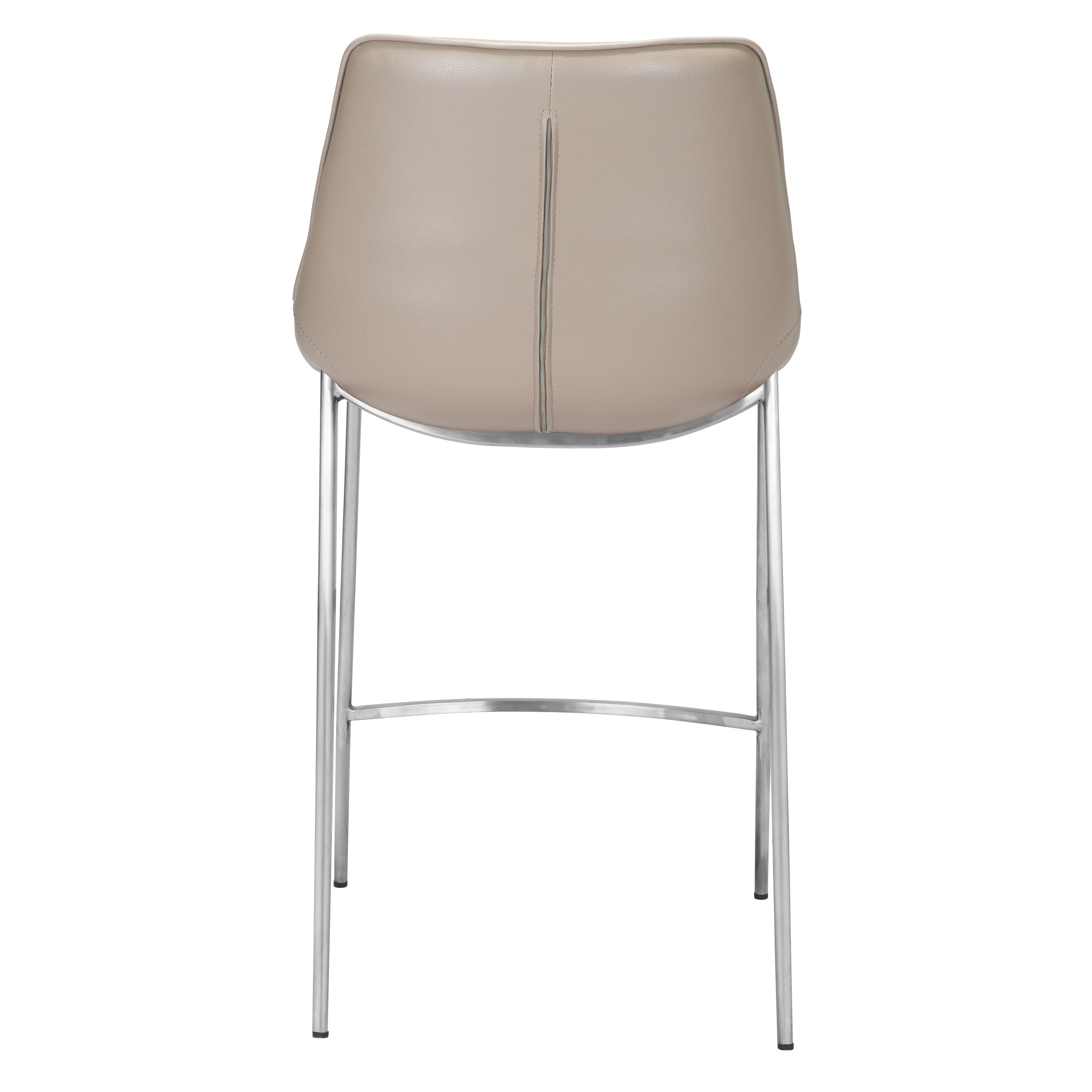 Magnus Counter Stool  Brown & Silver