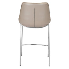 Magnus Counter Stool  Brown & Silver