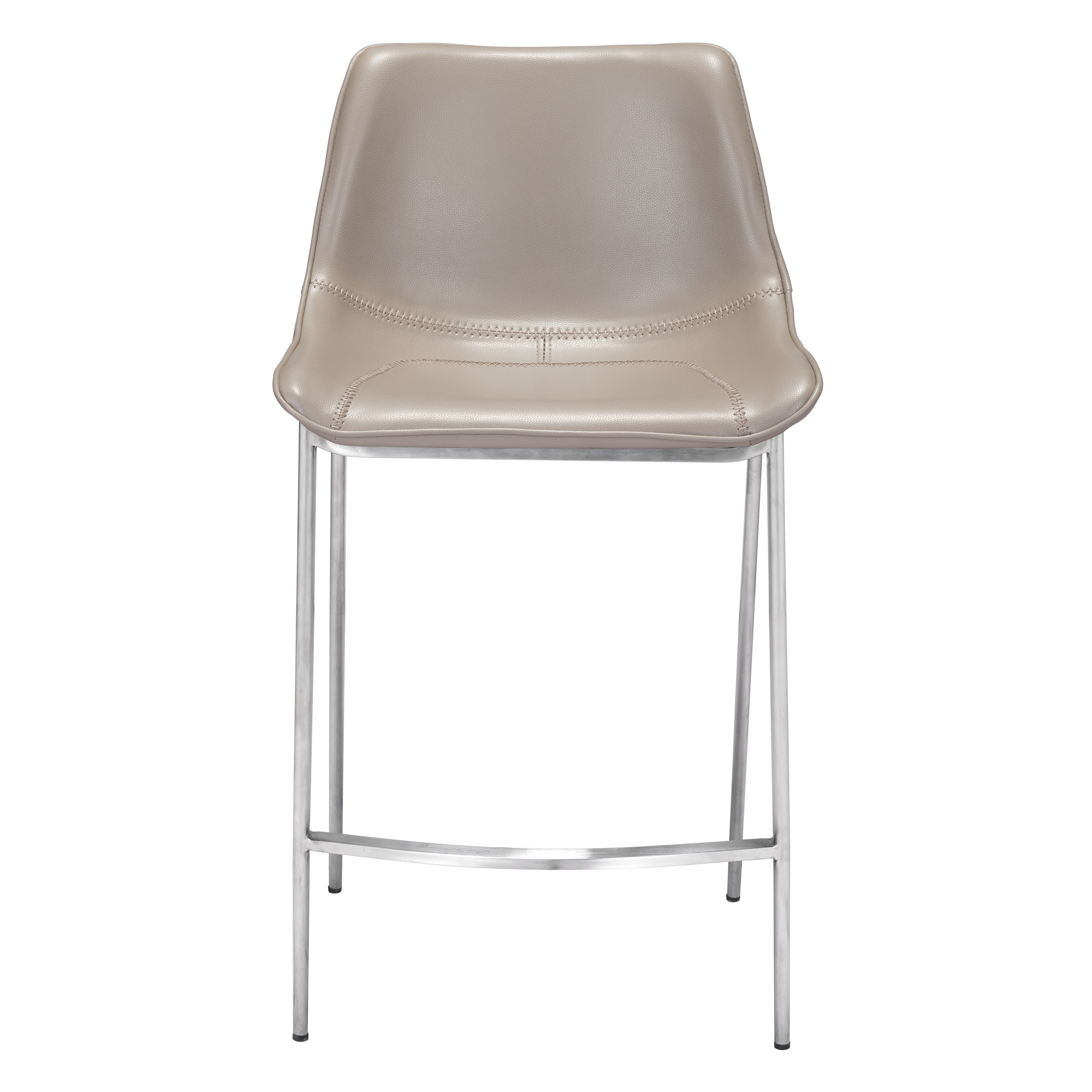 Magnus Counter Stool  Brown & Silver