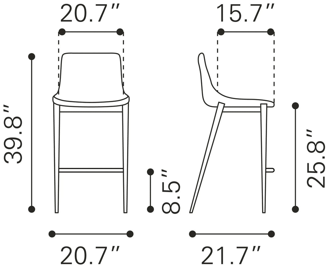 Magnus Counter Stool Brown & Walnut