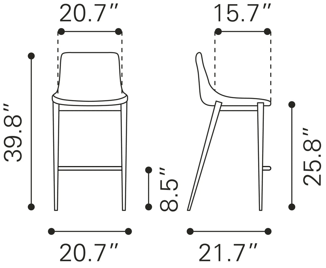 Magnus Counter Stool Dark Gray & Black