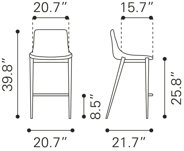 Magnus Counter Stool Dark Gray & Black