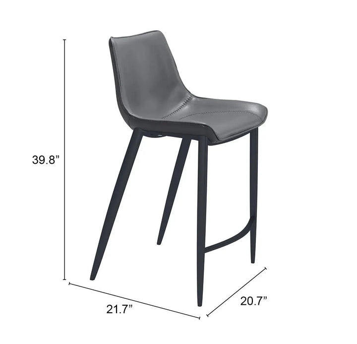 Magnus Counter Stool Dark Gray & Black