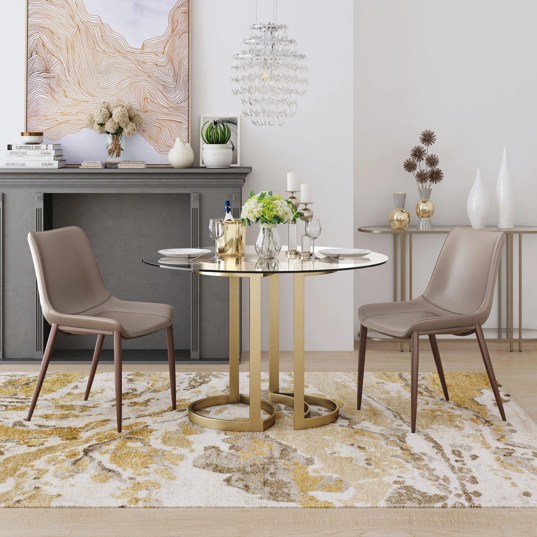 Magnus Dining Chair (Set of 2) Brown & Walnut
