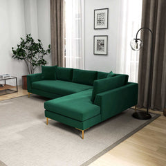 Mano L-Shaped Velvet Sectional Sofa