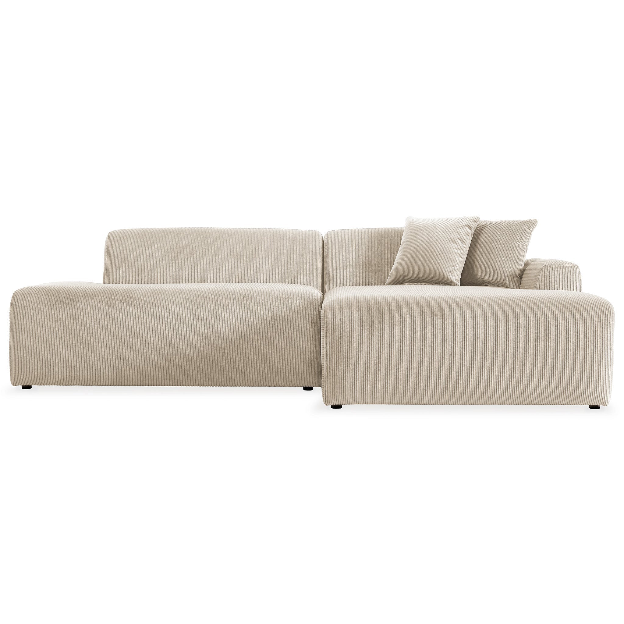 Mar Sectional Cream Velvet Sofa (Right Facing)