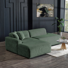 Mar Sectional Green Velvet Sofa