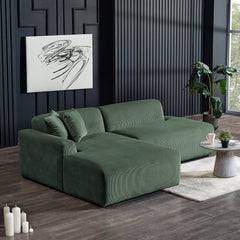 Mar Sectional Green Velvet Sofa