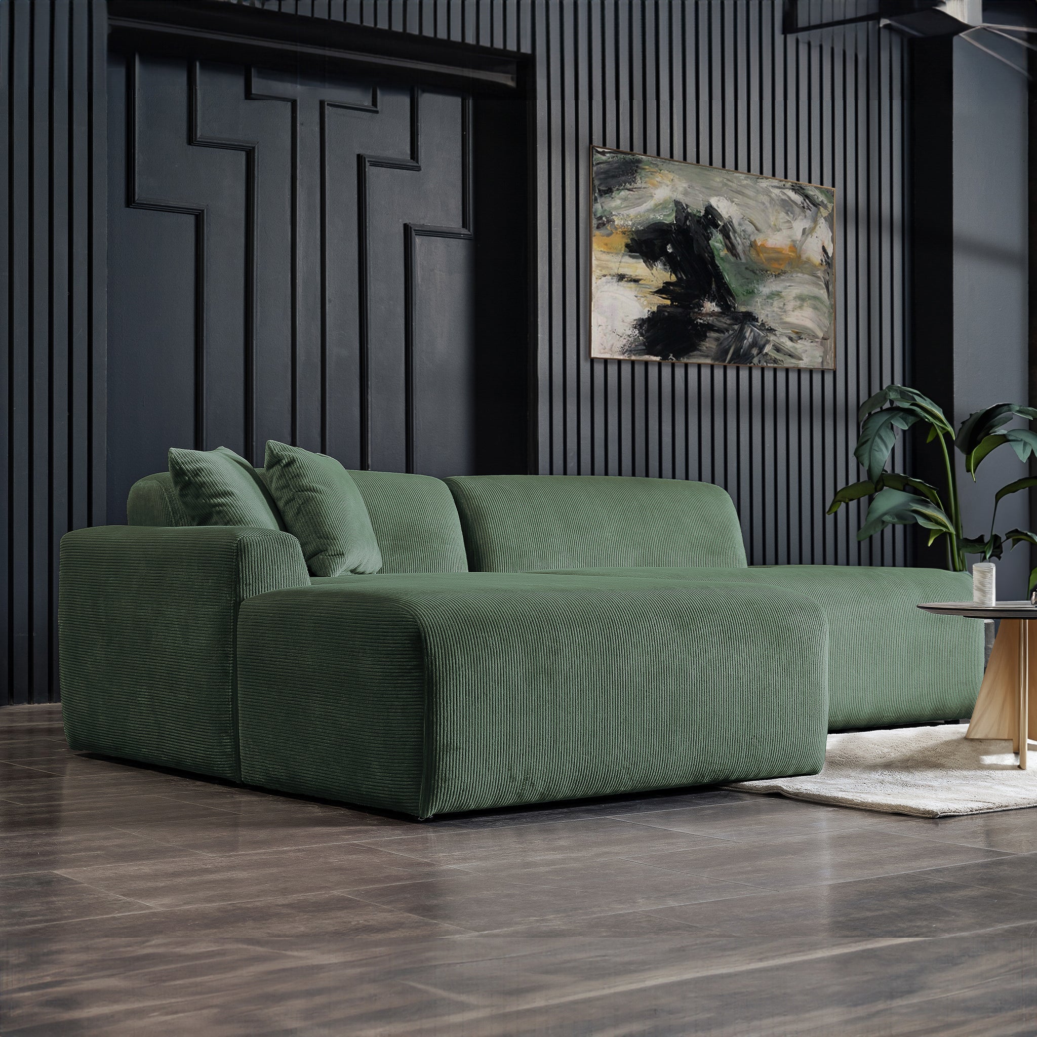 Mar Sectional Green Velvet Sofa