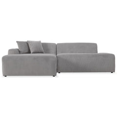 Mar Sectional Grey Velvet Sofa (Left Facing)