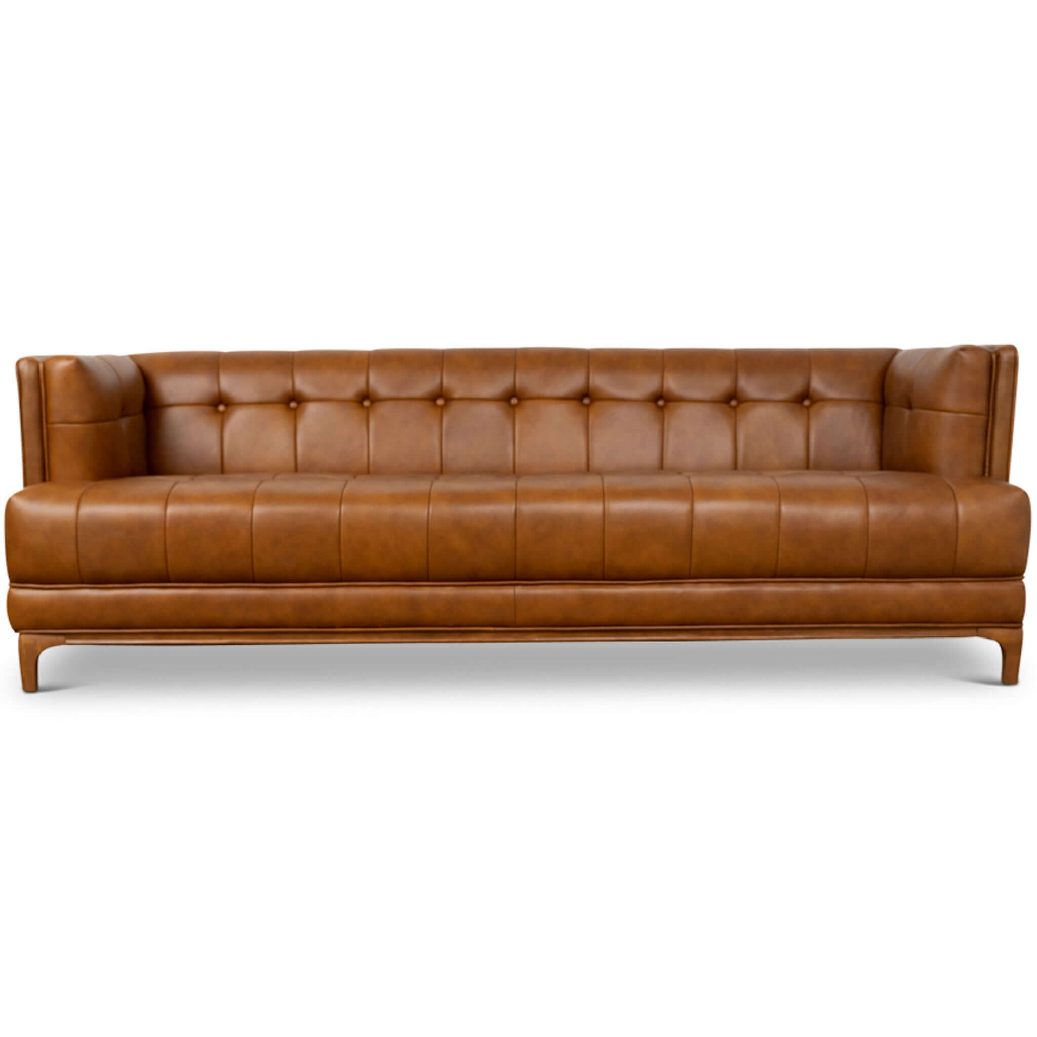 Mara Tufted Cognac Leather Sofa