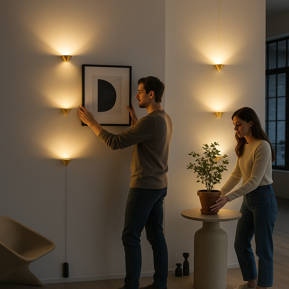 Marble Brass LED Floor Light