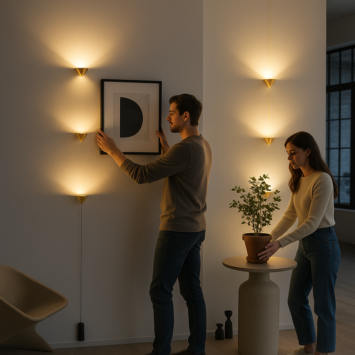 Marble Brass LED Floor Light
