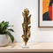 26 Inch Antiqued Gold and White Aluminum and Marble Leaf Tabletop Sculpture – Modern Nature Inspired Decor | Trufairs