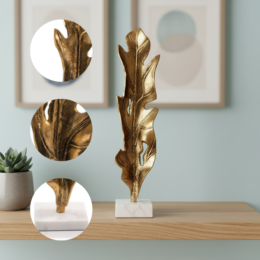 Marble Leaf Tabletop Sculpture