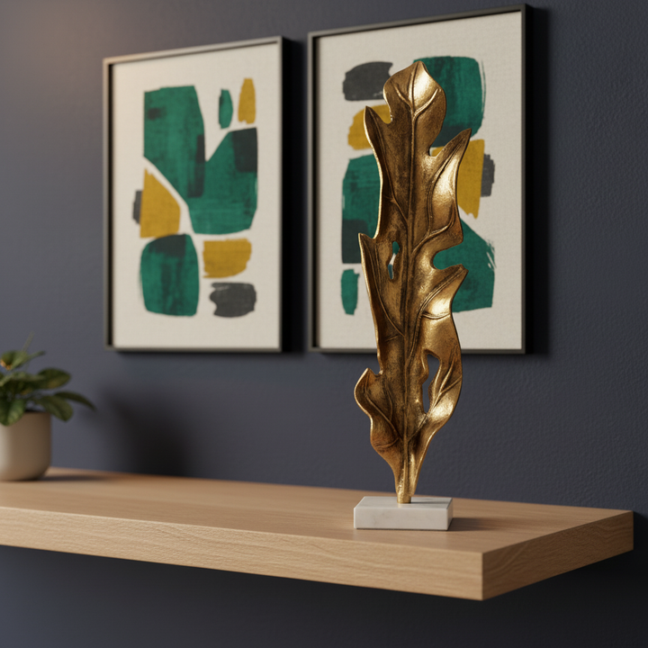 Marble Leaf Tabletop Sculpture 