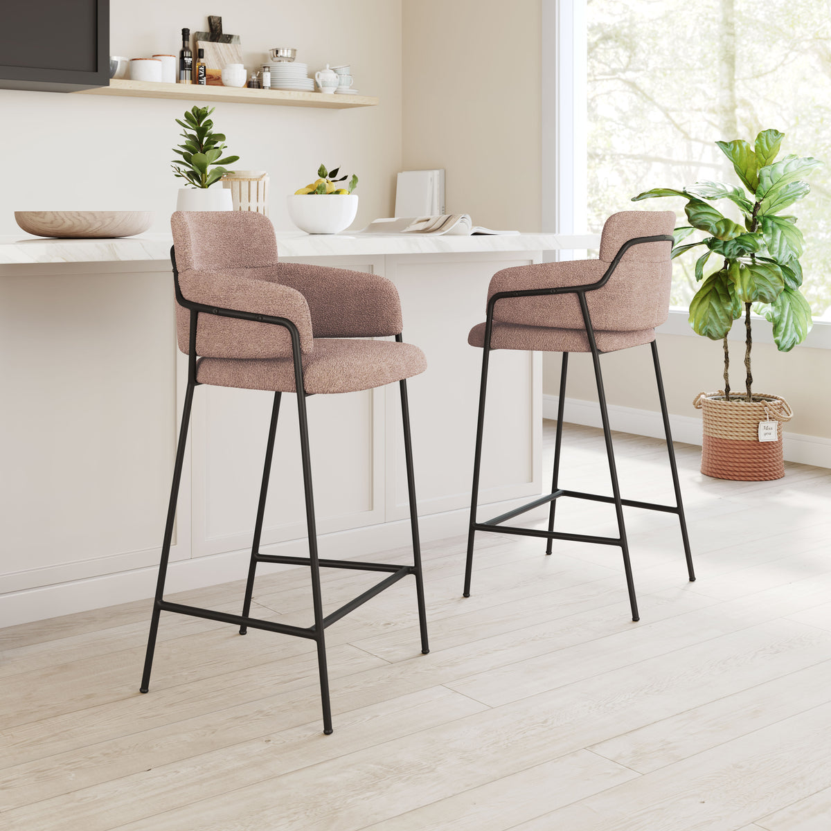 Marcel Barstool (Set of 2) Brown